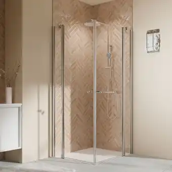 toom Baumarkt Breuer Eckdusche mit Drehtür 'Elana 2.0' chromfarben 80 x 200 x 80 cm Angebot