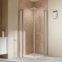 toom Baumarkt Breuer Eckdusche mit Drehtür 'Elana 2.0' chromfarben 100 x 200 x 100 cm Angebot