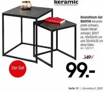 Zurbrüggen Keramic Beistelltisch-set Martin Angebot