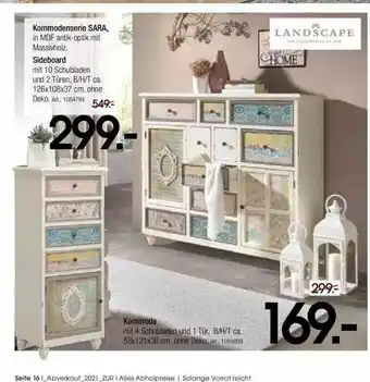 Zurbrüggen Landscape Kommodenserie Sara Oder Sideboard Oder Kommode Angebot