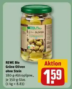 REWE REWE Bio Grüne Oliven ohne Stein Angebot