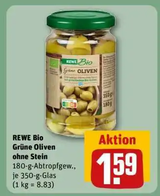 REWE REWE Bio Grüne Oliven ohne Stein Angebot