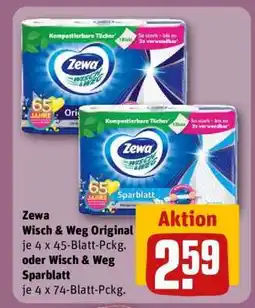 REWE Zewa Wisch & Weg Original oder Wisch & Weg Sparblatt Angebot