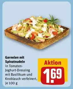 REWE Garnelen mit Spinatnudeln Angebot