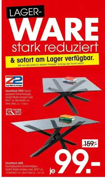 Zurbrüggen Z2 Couchtisch Fred Oder Gabi Angebot