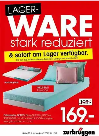 Zurbrüggen Faltmatratze Beauty Angebot