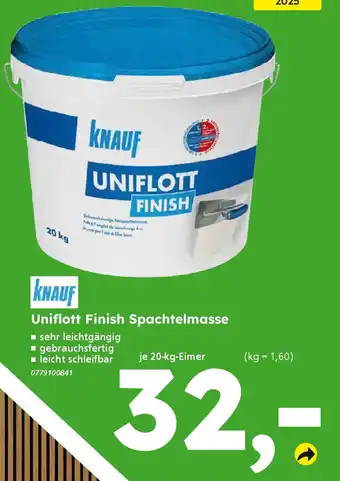 Globus Baumarkt KNAUF Uniflott Finish Spachtelmasse Angebot