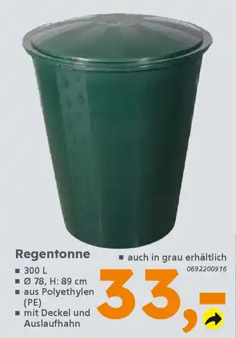 Globus Baumarkt Regentonne Angebot