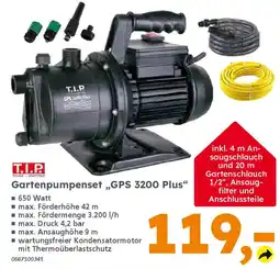 Globus Baumarkt T.I.P Gartenpumpenset „,GPS 3200 Plus" Angebot