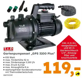 Globus Baumarkt T.I.P Gartenpumpenset „,GPS 3200 Plus" Angebot