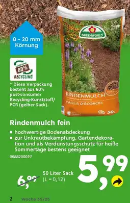 Globus Baumarkt GREENWORLD Rindenmulch fein Angebot