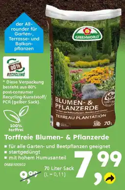 Globus Baumarkt GREENWORLD Torffreie Blumen- & Pflanzerde Angebot