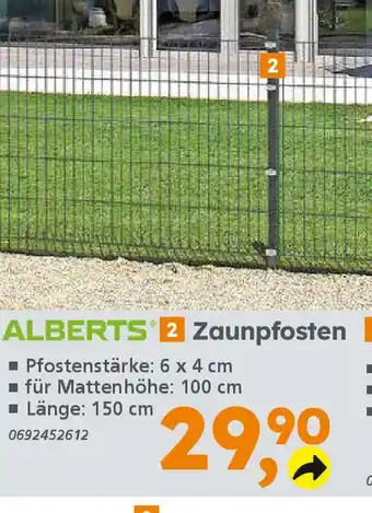 Globus Baumarkt ALBERTS Zaunpfosten Angebot
