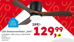 Globus Baumarkt LED Deckenventilator „Didi" Angebot