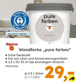 Globus Baumarkt Alpina Wandfarbe „pure farben" Angebot