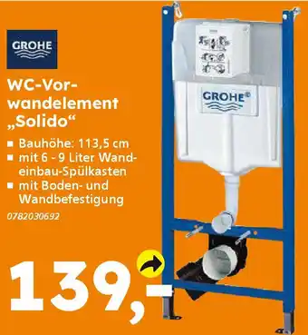Globus Baumarkt GROHE WC-Vorwandelement ,,Solido" Angebot