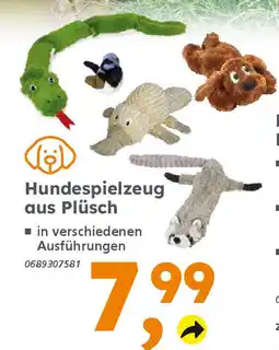 Globus Baumarkt Hundespielzeug aus Plüsch Angebot
