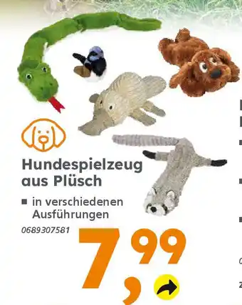 Globus Baumarkt Hundespielzeug aus Plüsch Angebot