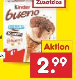 Netto Marken-Discount Ferrero Kinder Bueno Waffelhörnchen Eis Angebot