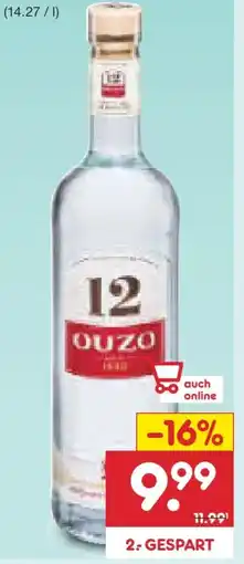 Netto Marken-Discount Ouzo 12 Anis Spirituose Angebot