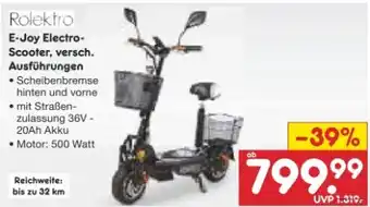 Netto Marken-Discount Rolektro Electro-Scooter E-Joy Angebot