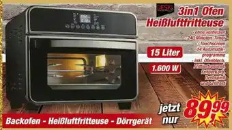 Posten Börse Deski 3in1 Ofen Heißluftfritteuse Angebot