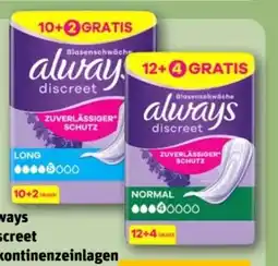 REWE Center Always Discreet Inkontinenzeinlagen Angebot