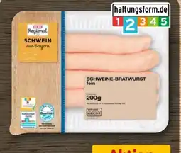 REWE Rewe Regional Schweine-Bratwurst Angebot