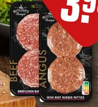 REWE Butcher’s Burger Angus Irish Beef Patties Angebot