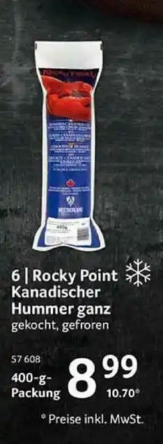 Selgros Rocky Point Kanadischer Hummer Ganz Angebot