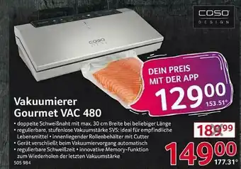 Selgros Caso Vakuumierer Gourmet Vac 480 Angebot