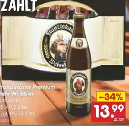 Netto Marken-Discount Franziskaner Premium Weissbier Naturtrüb Angebot