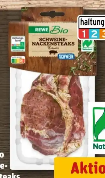 REWE Rewe Bio Schweine-Nackensteaks mariniert Angebot