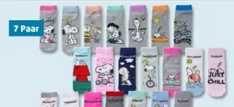 PENNY Peanuts Damen-Sneakersocken 7 Paar Angebot