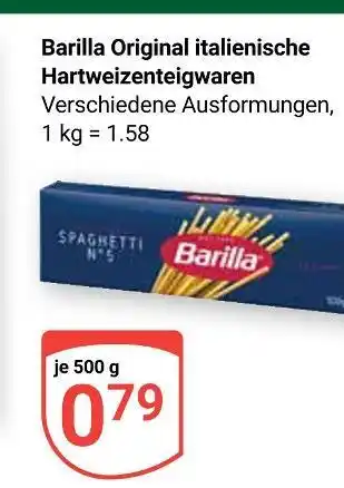 Globus Barilla original italienische hartweizenteigwaren Angebot