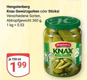 Globus Hengstenberg knax gewürzgurken Angebot