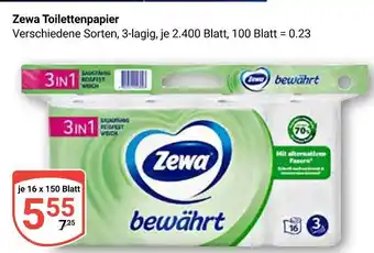 Globus Zewa toilettenpapier Angebot