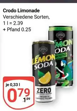 Globus Crodo limonade zero Angebot