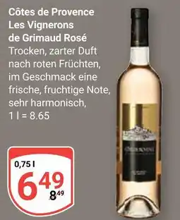 Globus Les vignerons de grimaud côtes de provence rosé Angebot
