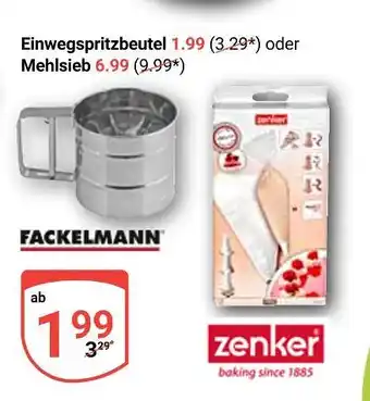 Globus Fackelmann einwegspritzbeutel oder mehlsieb Angebot