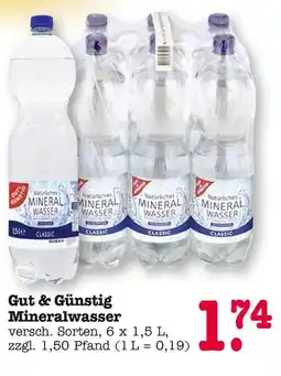 E-Center Gut & günstig mineralwasser Angebot