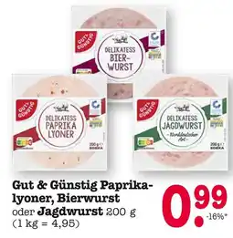 E-Center Gut & günstig delikatess paprika lyoner Angebot