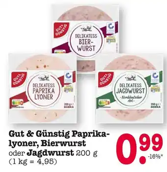 E-Center Gut & günstig delikatess paprika lyoner Angebot
