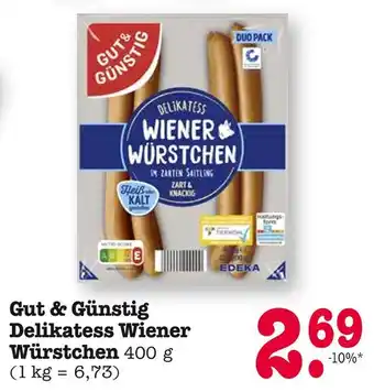 E-Center Gut & günstig delikatess wiener würstchen Angebot