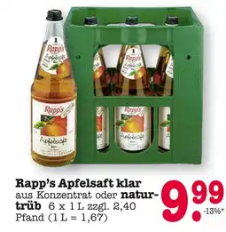 E-Center Rapp’s apfelsaft klar Angebot