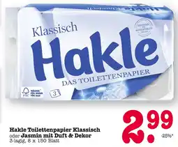 E-Center Hakle toilettenpapier klassisch oder jasmin mit duft & dekor Angebot