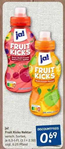 nahkauf Ja! fruit kicks roter multivitamin mehrfrucht-nektar Angebot