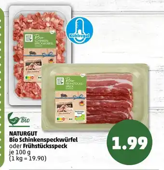PENNY Naturgut bio schinkenspeckwürfel oder frühstücksspeck Angebot