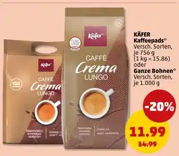 PENNY Käfer kaffeepads oder ganze bohnen Angebot