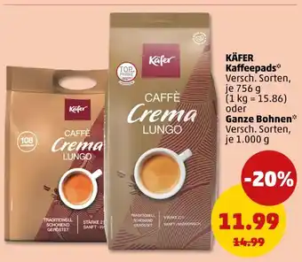 PENNY Käfer kaffeepads oder ganze bohnen Angebot